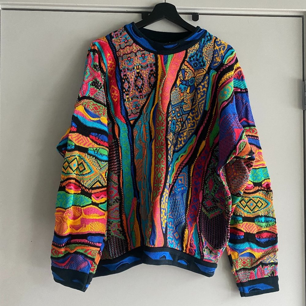 Rare Vintage COOGI Australia 3D Bright Multicolor Sweater